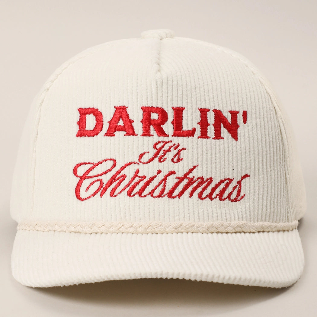 Darlin' It's Christmas Corduroy Rope Trucker Hat