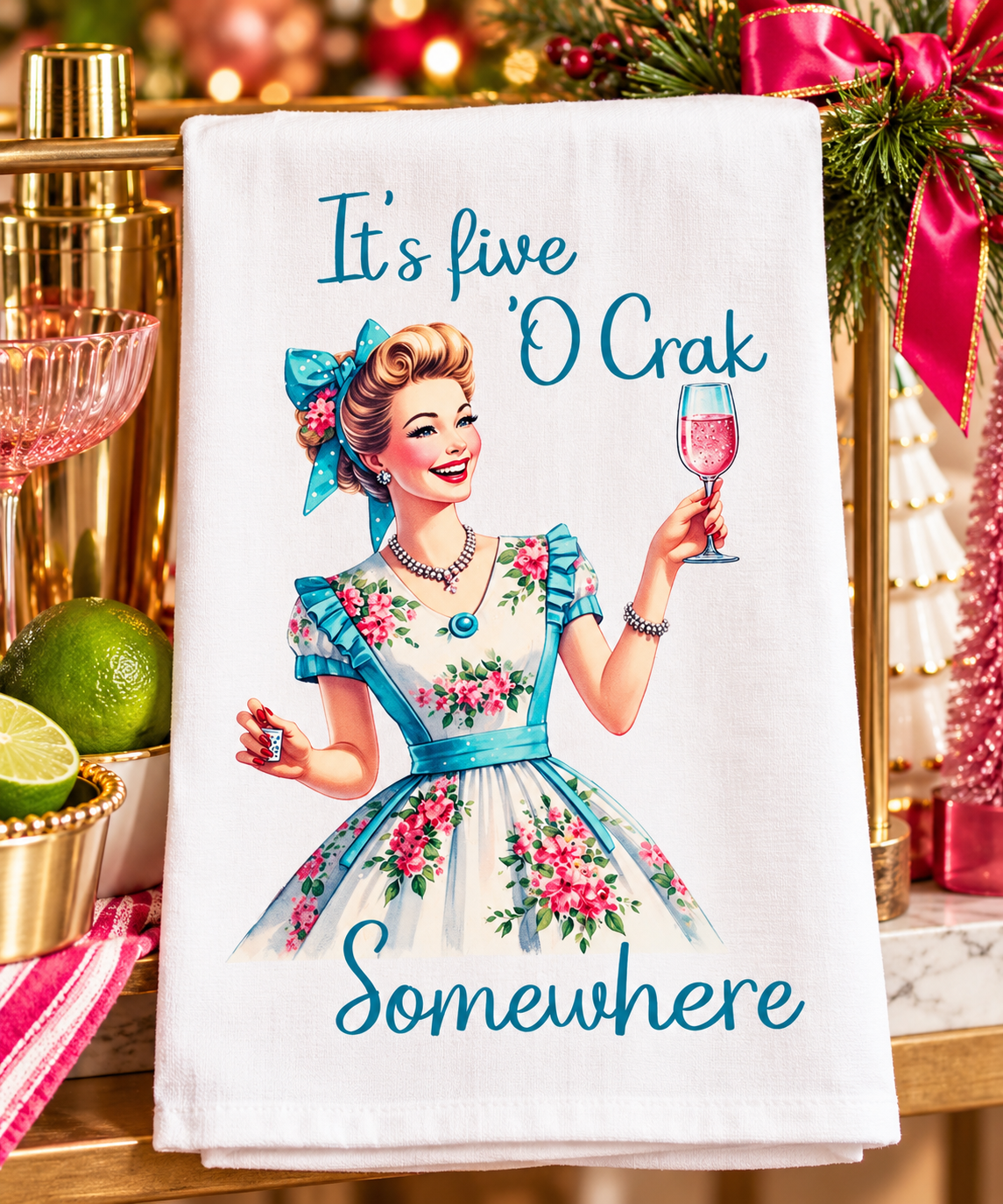 It's Five O'Crak Somewhere Towel