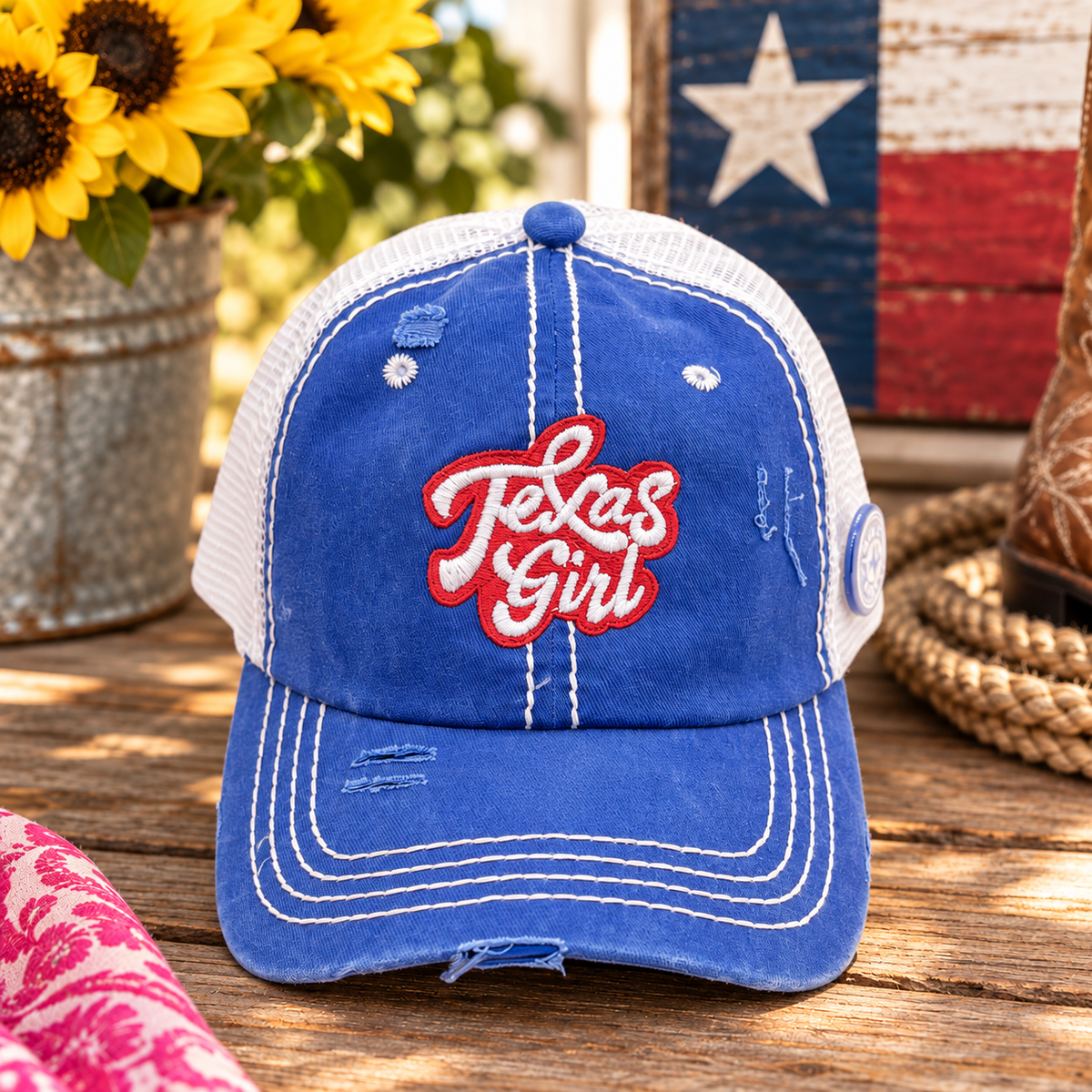 Texas Girl Sticker Hat (Multiple Styles)