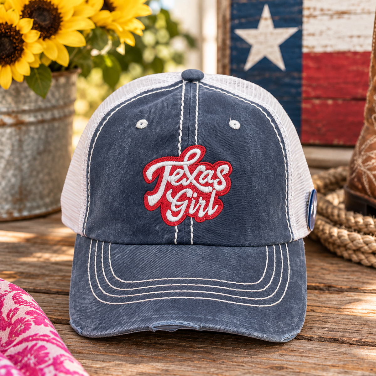 Texas Girl Sticker Hat (Multiple Styles)