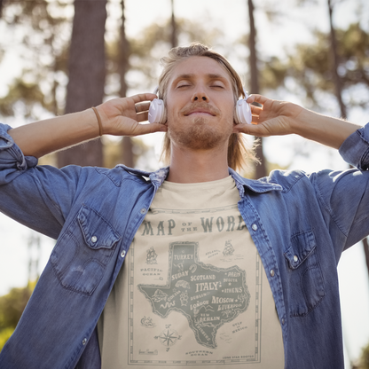 Map of The World T-Shirt - Texas Pride T-Shirts by Lone Star Roots