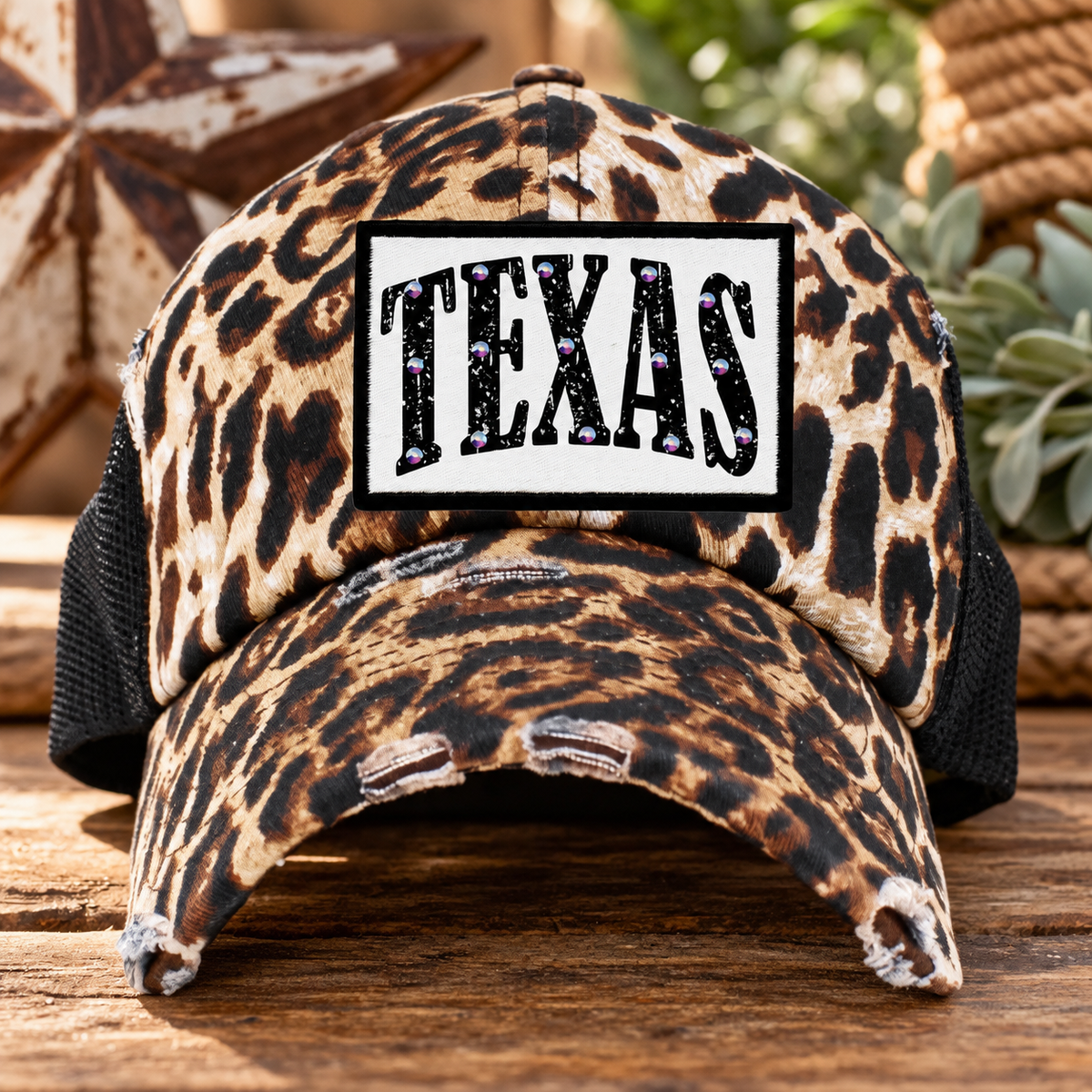 Texas Rhinestone Patch Cap