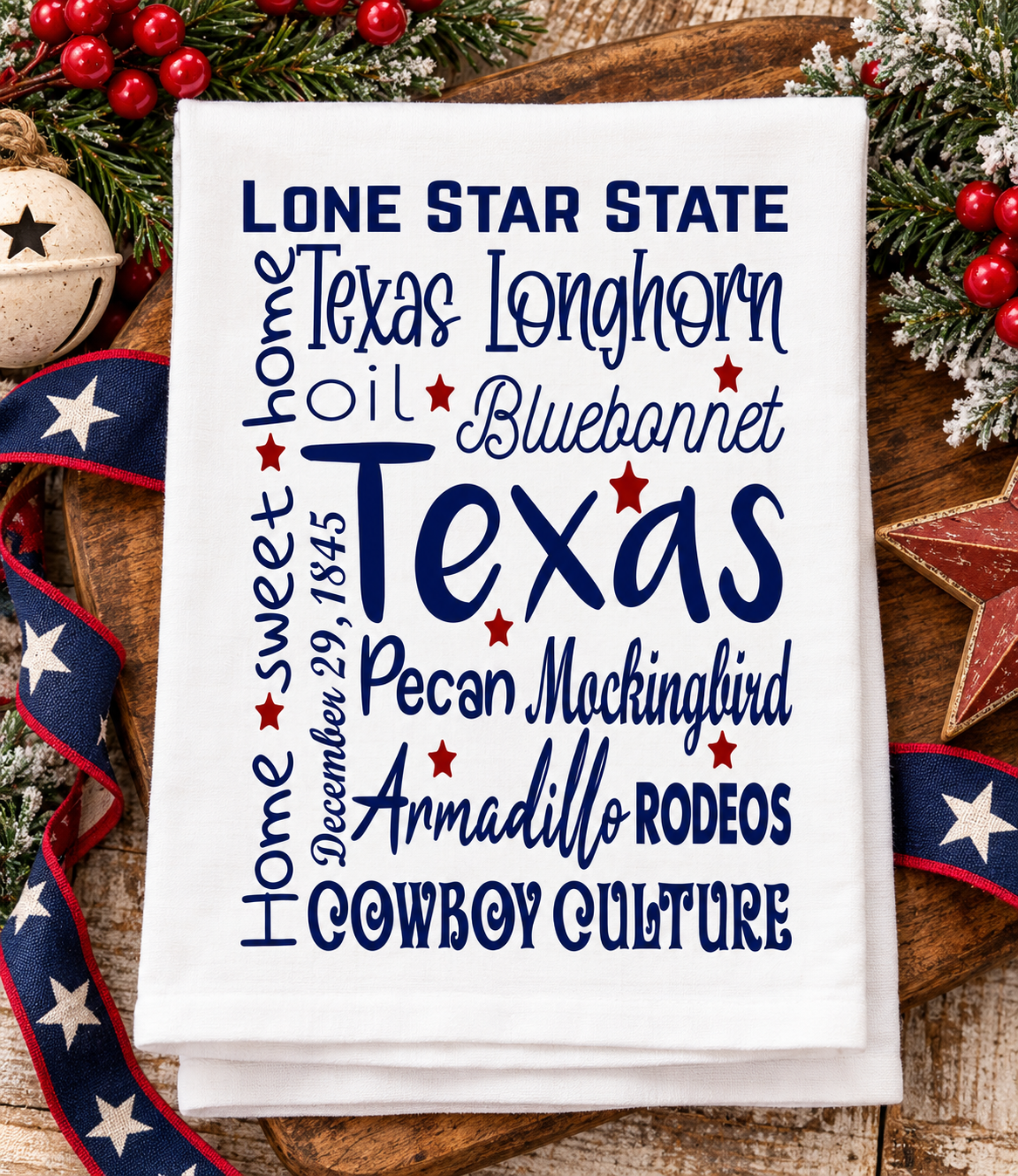 Texas Word Art Towel