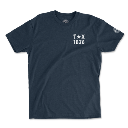 1836 DeZavala T-Shirt in Midnight Navy with star emblem