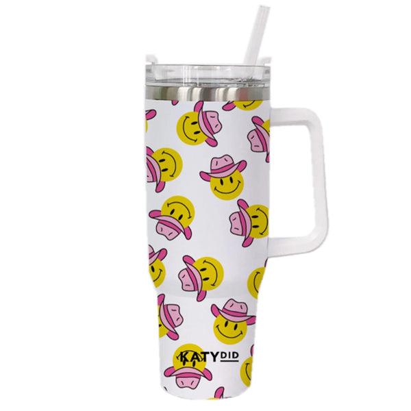 Cowboy Hat Happy Face Tumbler