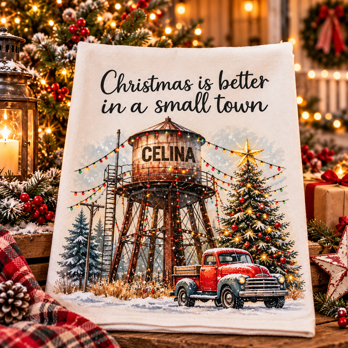Christmas Is Better in A Small Town Celina Towel