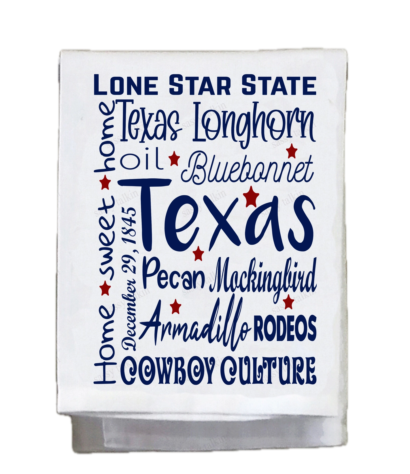 Texas Word Art Towel