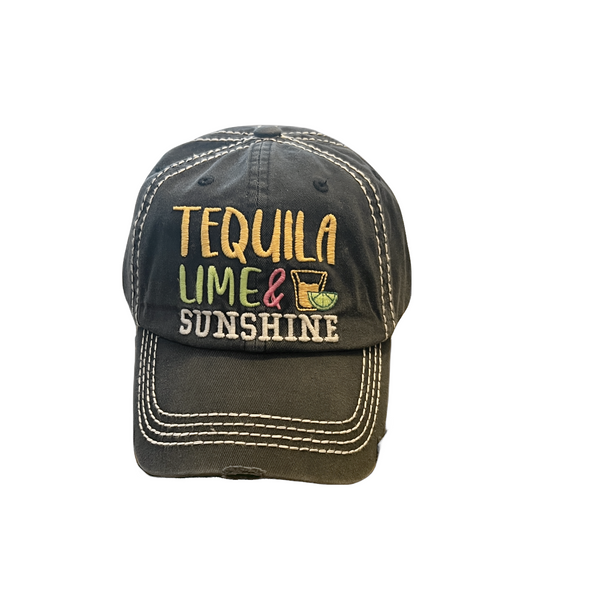 Tequila Lime & Sunshine Distressed Hat