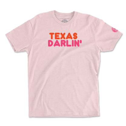 Texas Darlin' T-Shirt in vibrant pink with bold lettering