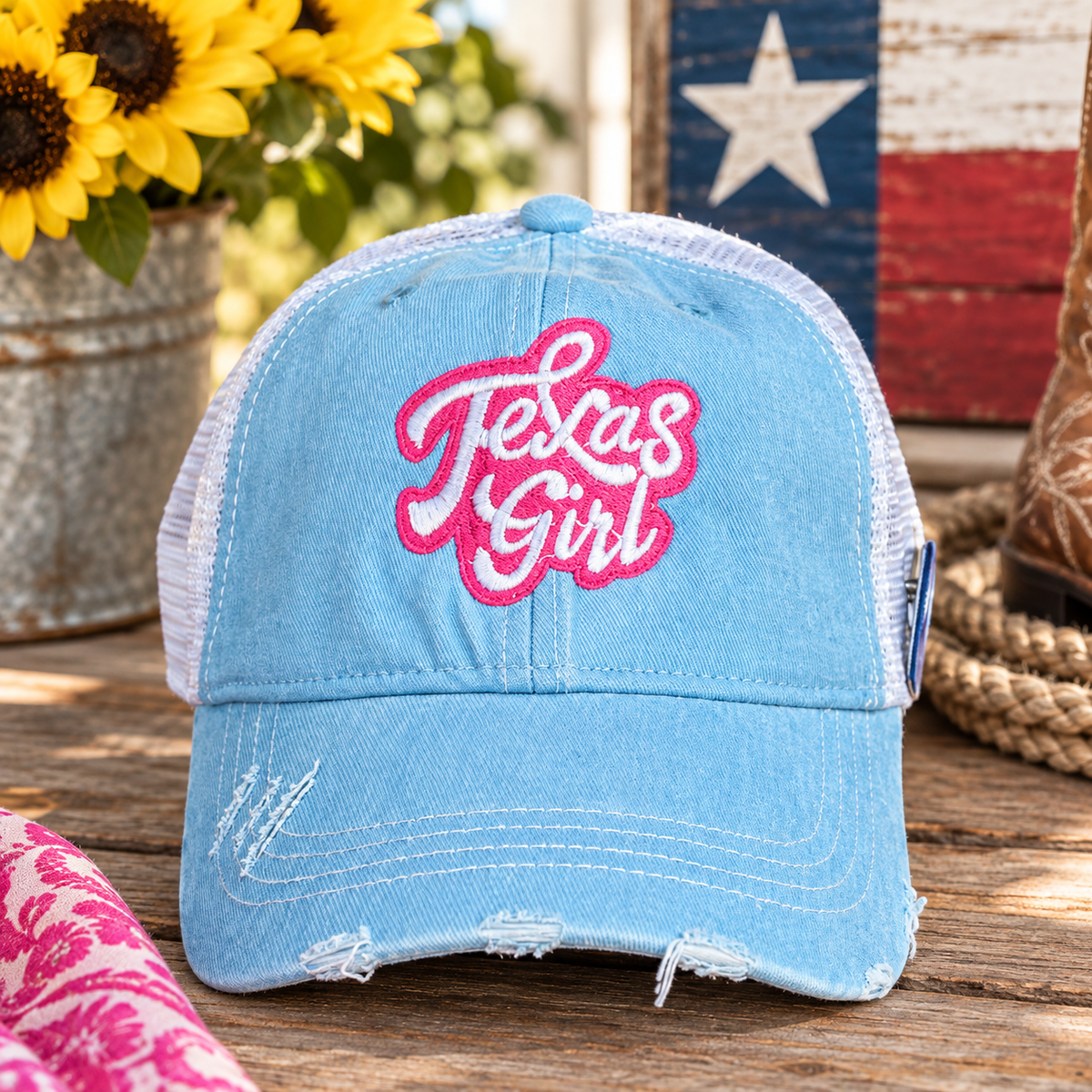 Texas Girl Sticker Hat (Multiple Styles)