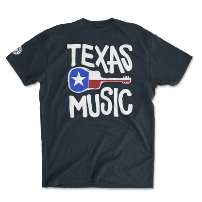 Texas Music Best Country in the World T-Shirt in midnight navy with bold lettering