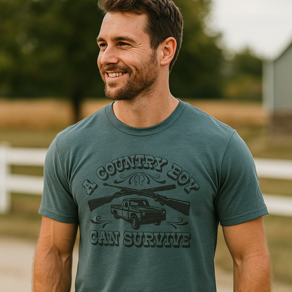 A Country Boy Can Survive T-Shirt - Hank Williams T-Shirt - Concert Shirts