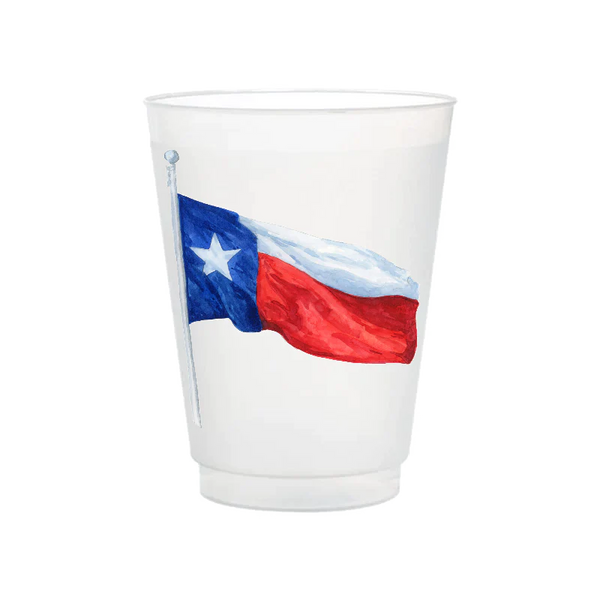 Waving Texas Flag Frosted Cups