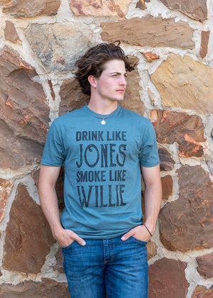 Lone Star Roots Drink Like Jones Smoke Like Willie T-Shirt Shirts 