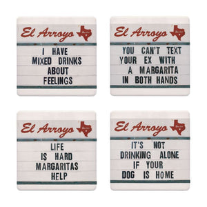 Lone Star Roots El Arroyo Coaster Set - Mixed Drinks Coaster 