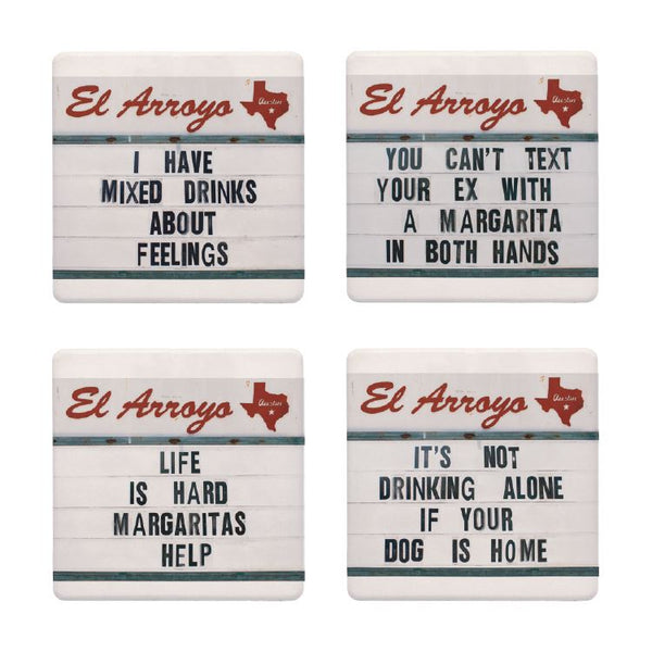 Lone Star Roots El Arroyo Coaster Set - Mixed Drinks Coaster 