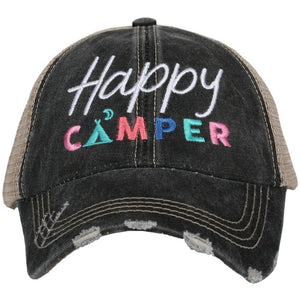 Lone Star Roots Happy Camper Distressed Trucker Hat Hats 