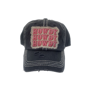 Lone Star Roots Howdy Howdy Howdy Distressed Hat Hats Black 