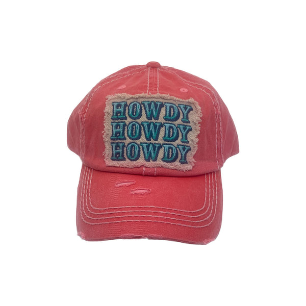 Lone Star Roots Howdy Howdy Howdy Distressed Hat Hats Pink 