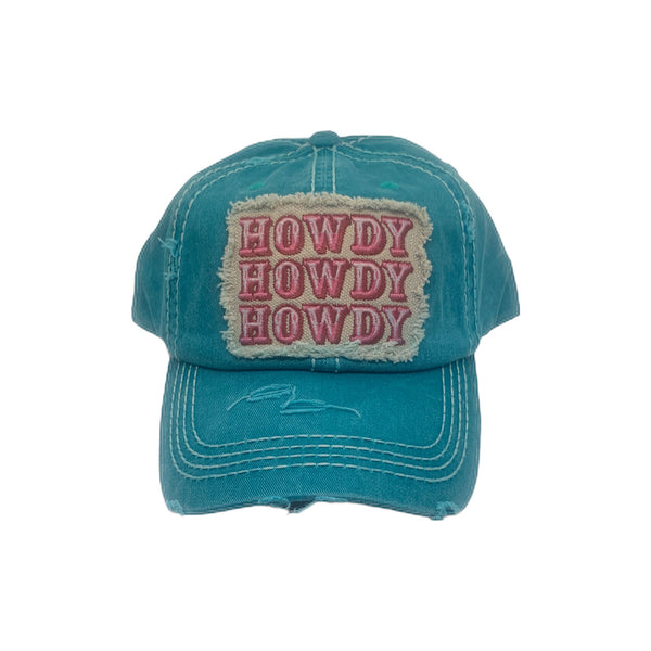 Lone Star Roots Howdy Howdy Howdy Distressed Hat Hats Teal 
