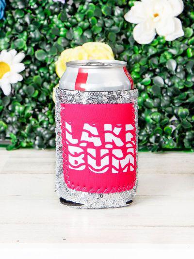 Lone Star Roots Lake Bum Sequin Can Cooler Can Cooler Regular 12oz 
