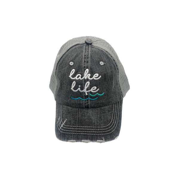 Lone Star Roots Lake Life Waves Distressed Trucker Hat Hats 