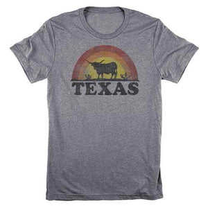 Lone Star Roots Longhorn Sunset T-Shirt Shirts 