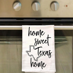 Lone Star Roots Tea Towel - Home Sweet Texas Home Towels 