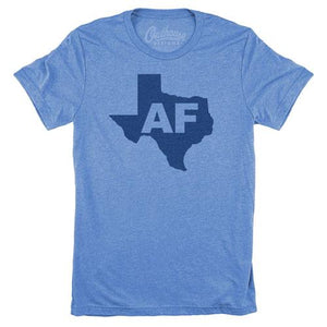 Lone Star Roots Texas AF T-Shirt Shirts Small Columbia Blue 