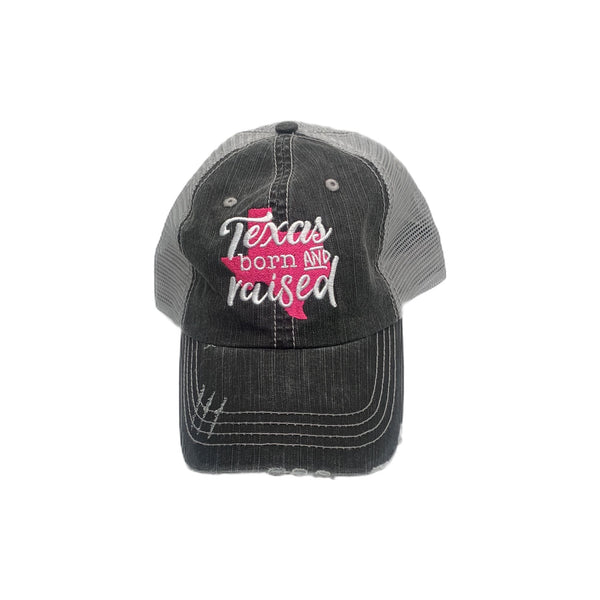 Lone Star Roots Texas Born and Raised Distressed Trucker Hat Hats 