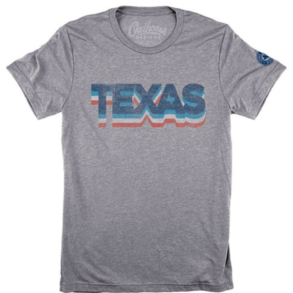 Lone Star Roots Texas Retro T-Shirt Shirts Small Gray 