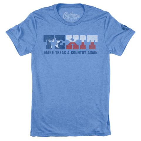 Lone Star Roots TEXIT Make Texas a Country Again T-Shirt Shirts Medium Blue 